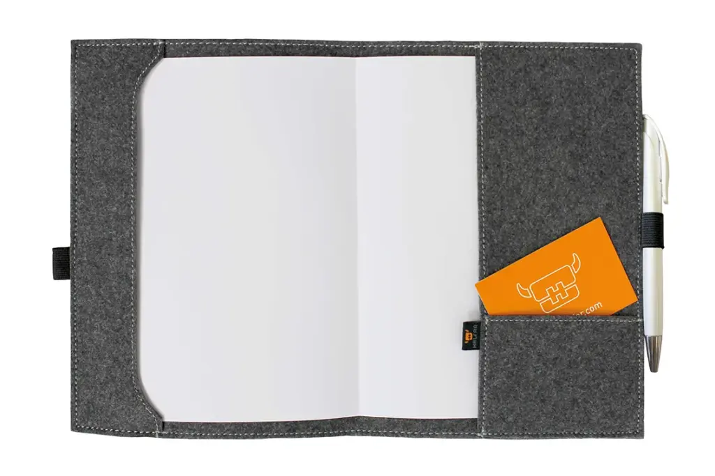 Halfar custom branded A5 felt writing folder — product photo 7
