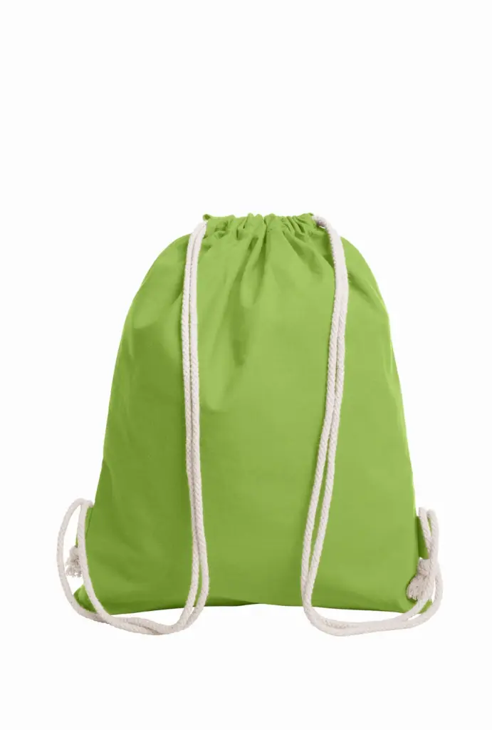 HALFAR® katoenen gymtas EARTH achterkant maigrün - Katoenendraagtassen HALFAR® katoenen gymtas EARTH — productfoto 7