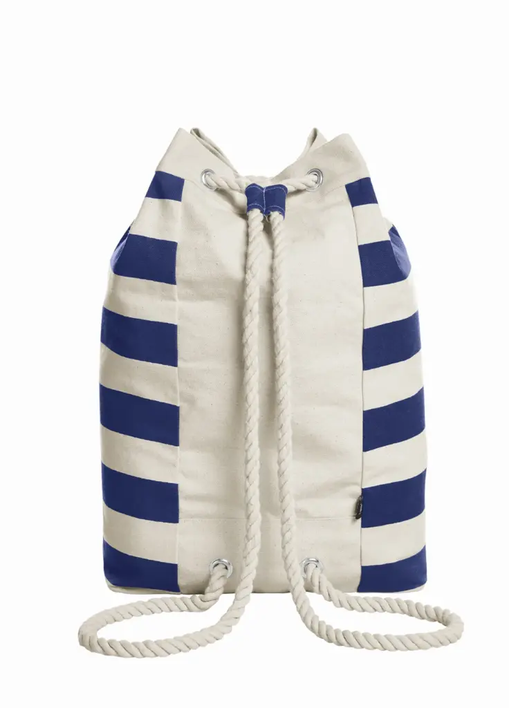 HALFAR® rugzak BEACH achterkant marine - Katoenendraagtassen HALFAR® rugzak BEACH — productfoto 12