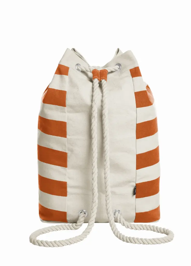 HALFAR® rugzak BEACH achterkant orange - Katoenendraagtassen HALFAR® rugzak BEACH — productfoto 14