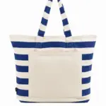 HALFAR® shopper BEACH voorkant marine - Katoenendraagtassen HALFAR® shopper BEACH