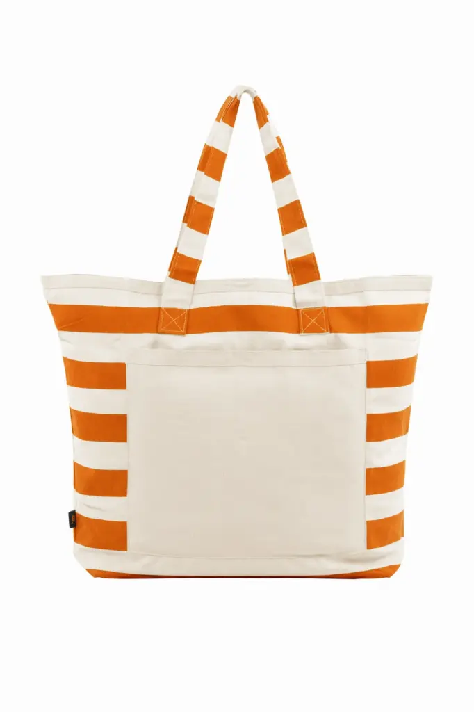 HALFAR® shopper BEACH voorkant orange - Katoenendraagtassen HALFAR® shopper BEACH — productfoto 11