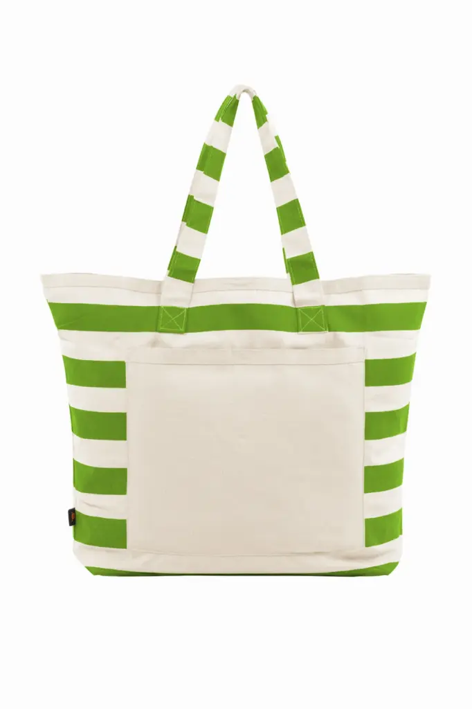 HALFAR® shopper BEACH voorkant maigrün - Katoenendraagtassen HALFAR® shopper BEACH — productfoto 12