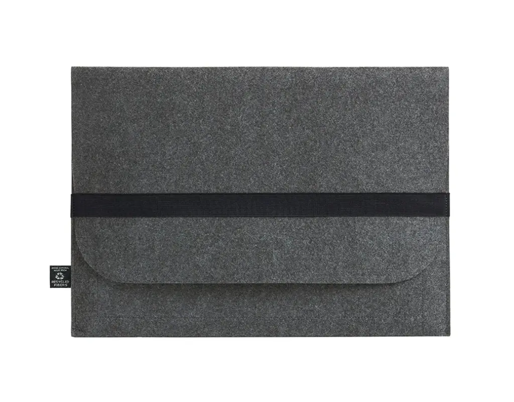 Halfar anthracite felt laptop sleeve, logo printing.