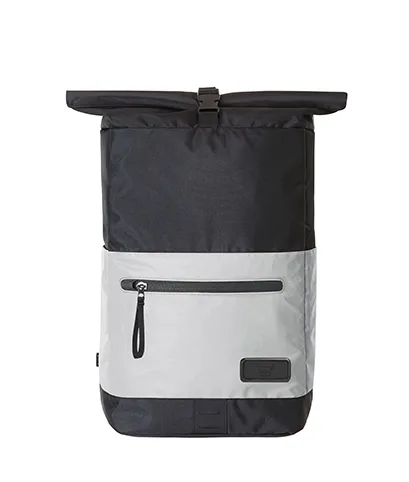 Halfar roll-top laptop-rucksack: reflektierend, mit logo-druck.