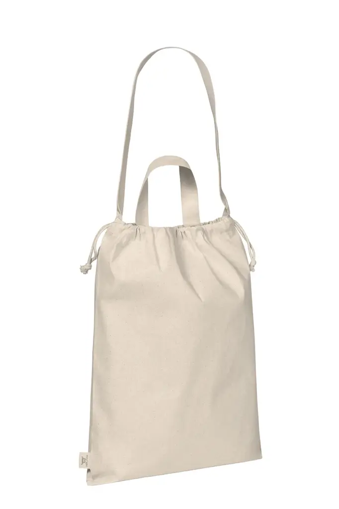 Halfar promotional organic drawstring tote, custom print logo. — product photo 4