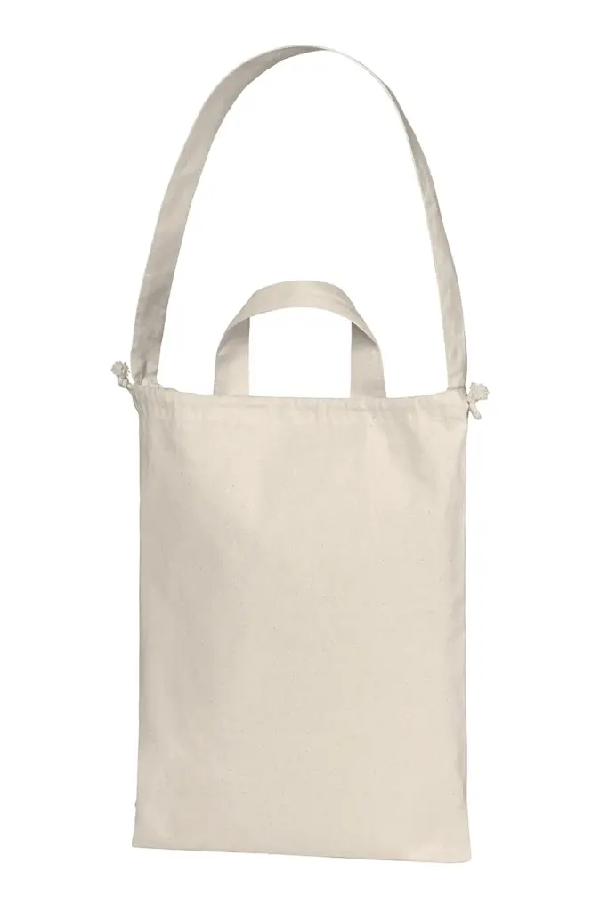 Halfar promotional organic drawstring tote, custom print logo. — product photo 5