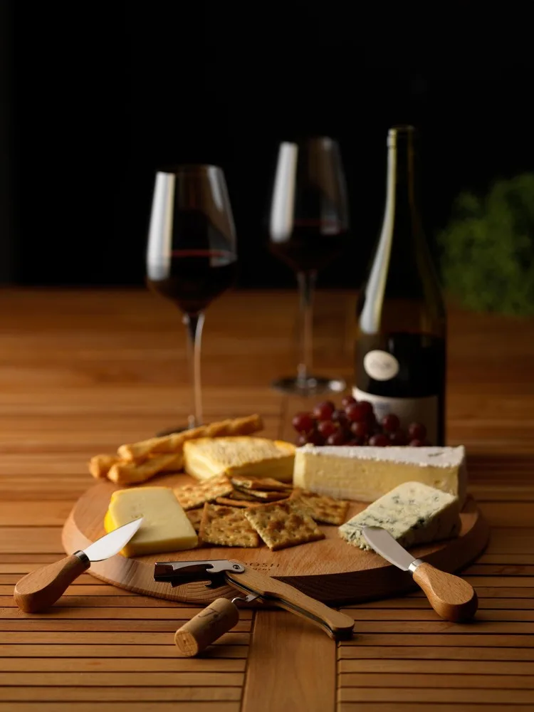 Käse-Wein-Set mit Logo Buchenholzgriff bedruckbar — Produktfoto 6