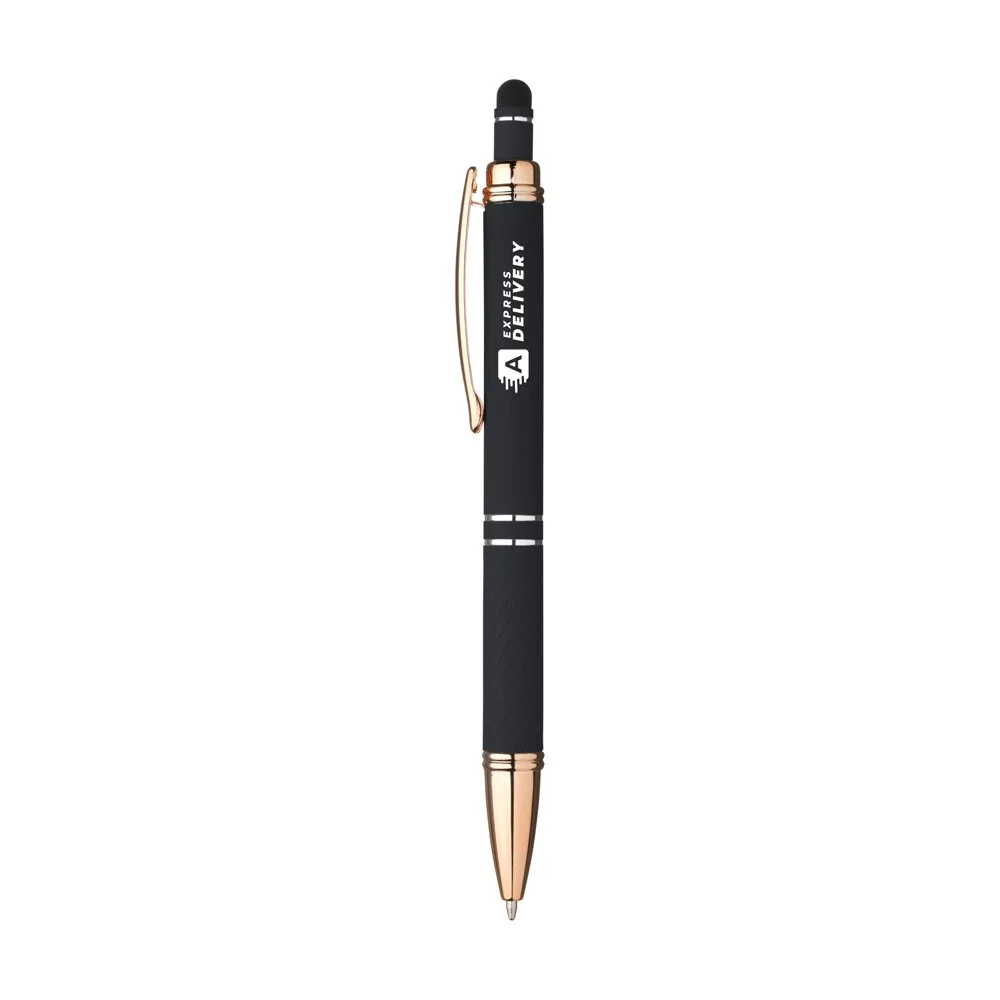Luna RCS Recycled Alu Rose stylus pen zwart - Hidalgo-werbeartikel Luna RCS Recycled Alu Rose stylus pen, zwart