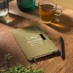 Glenburn TeaGround Notebook A5 notitieboek productfoto 2 - Hidalgo Recycled Tea Grounds A5 Notebook Custom Logo — product photo 2