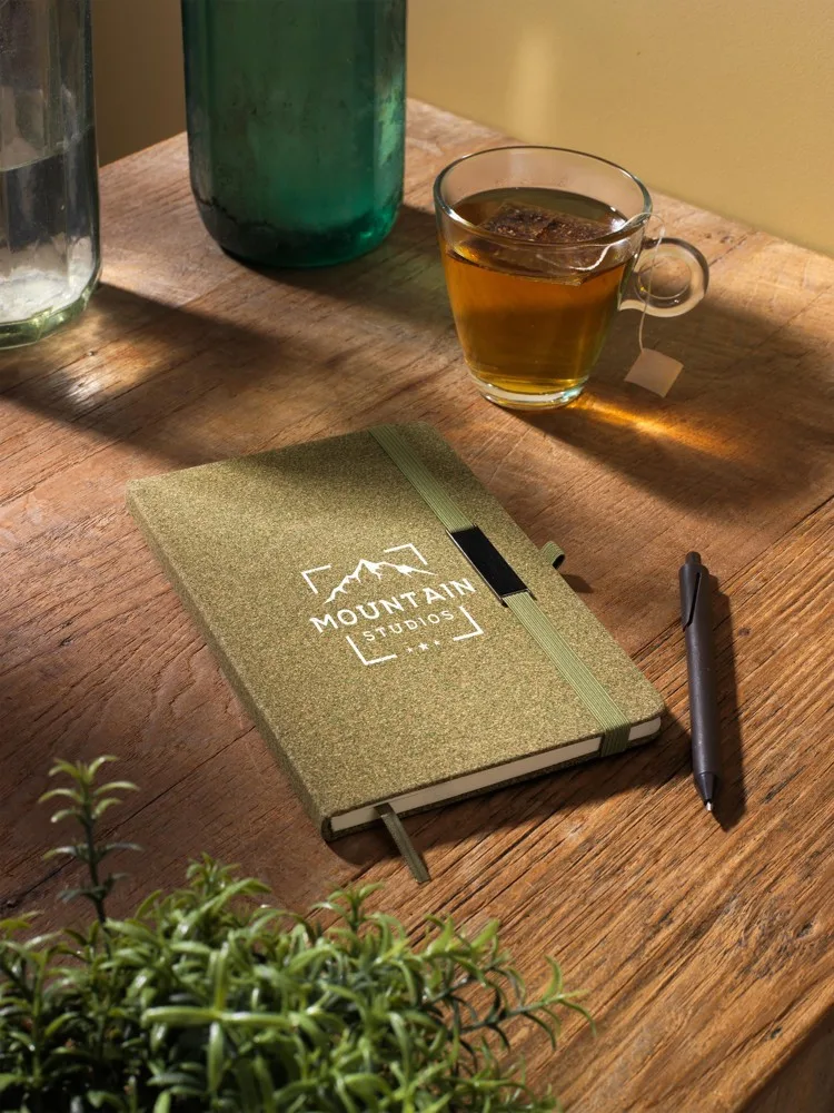 Glenburn TeaGround Notebook A5 notitieboek productfoto 2 - Hidalgo Recycled Tea Grounds A5 Notebook Custom Logo — product photo 2