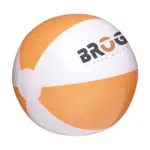 BeachBall Ø 27 cm strandbal, wit/oranje (± pms 1575)