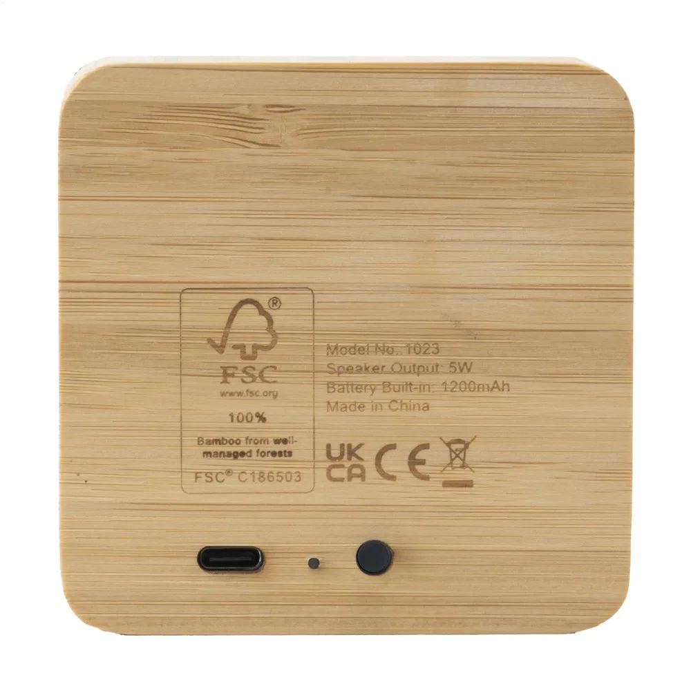 Sonido 5W Bamboo Wireless Speaker draadloze speaker productfoto 5 - Hidalgo-werbeartikel Sonido 5W Bamboo Wireless Speaker draadloze speaker — productfoto 5