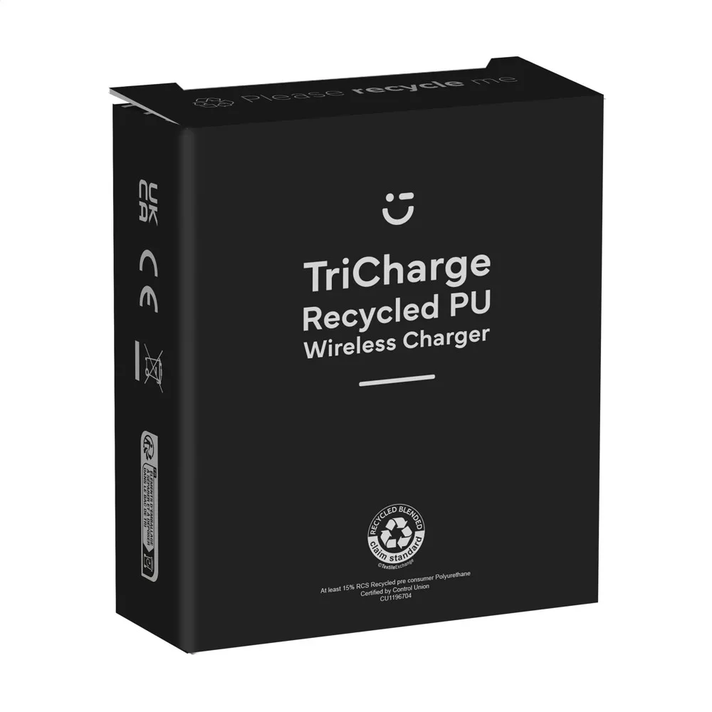 TriCharge RCS Recycled PU Wireless Charger oplader — productfoto 12