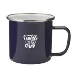 Retro Silver Emaille Mok 350 ml, blauw/zilver (± pms 281,282)