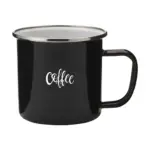 Retro Silver Emaille Mok 350 ml, zwart/zilver