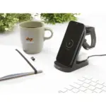 Triple-Up RCS Recycled ABS Wireless Charger Stand — productfoto 2