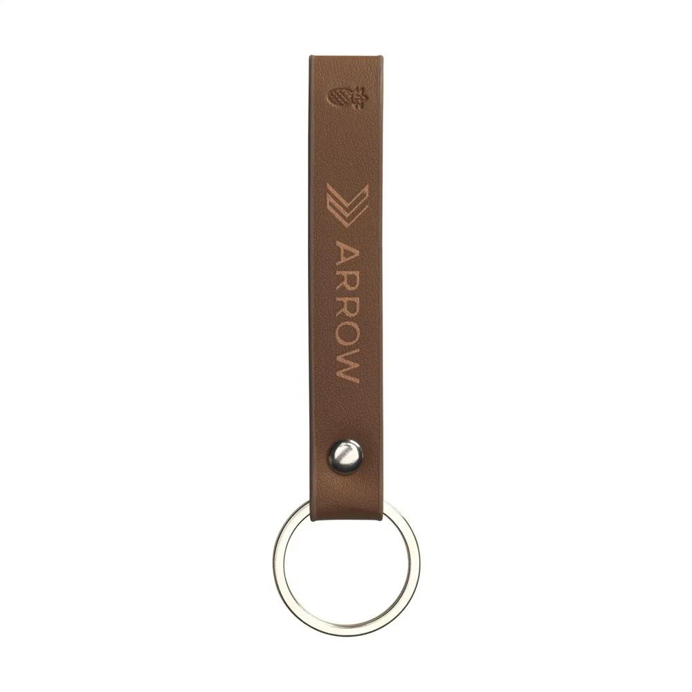 Pineapple Leather Keychain Printed Sustainable Vegan Brown — product photo 14