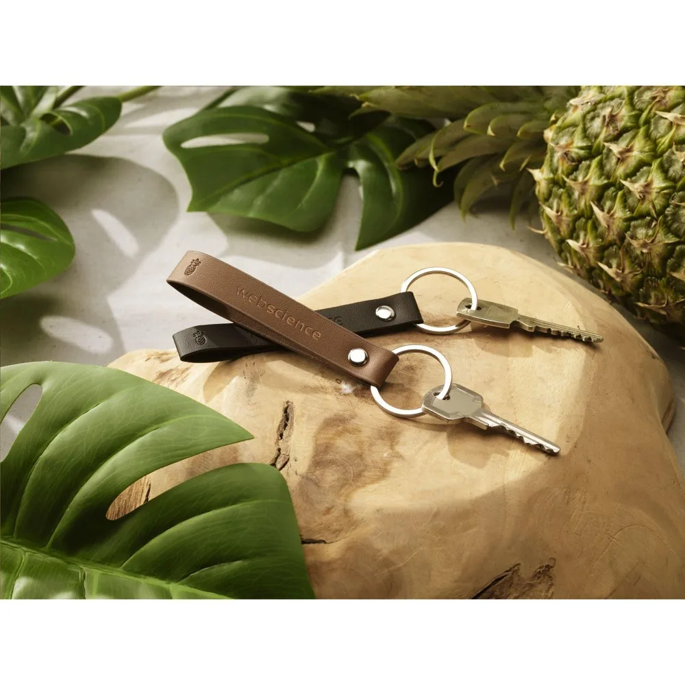 Pineapple Leather Keychain Printed Sustainable Vegan Brown — product photo 17