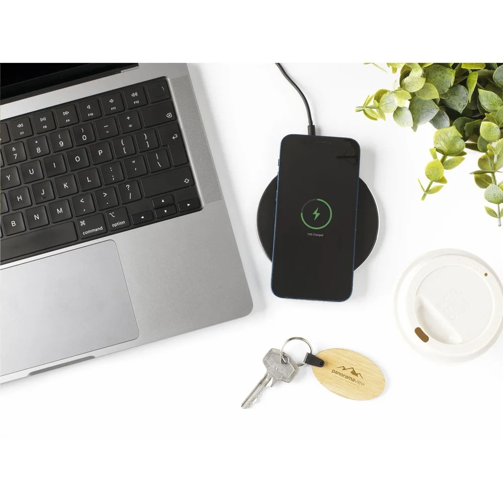 Tecco GRS Recycled Alu 15W Wireless Charger oplader productfoto 2 - Hidalgo-werbeartikel Tecco GRS Recycled Alu 15W Wireless Charger oplader — productfoto 2