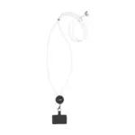 Lace Lanyard GRS RPET 0,5 cm telefoonkeycord, wit (± pms white)