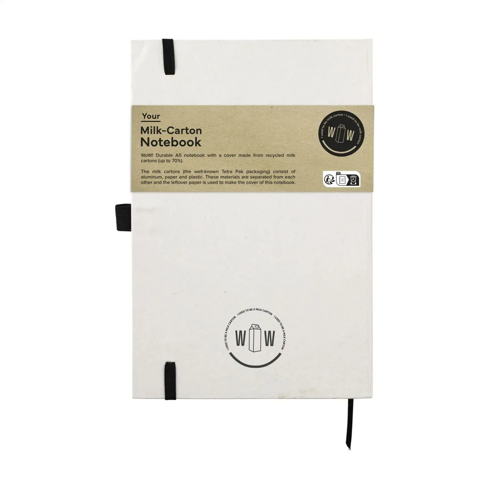 Milk-Carton Notebook A5 notitieboekje productfoto 3 - Hidalgo-werbeartikel Milk-Carton Notebook A5 notitieboekje — productfoto 3