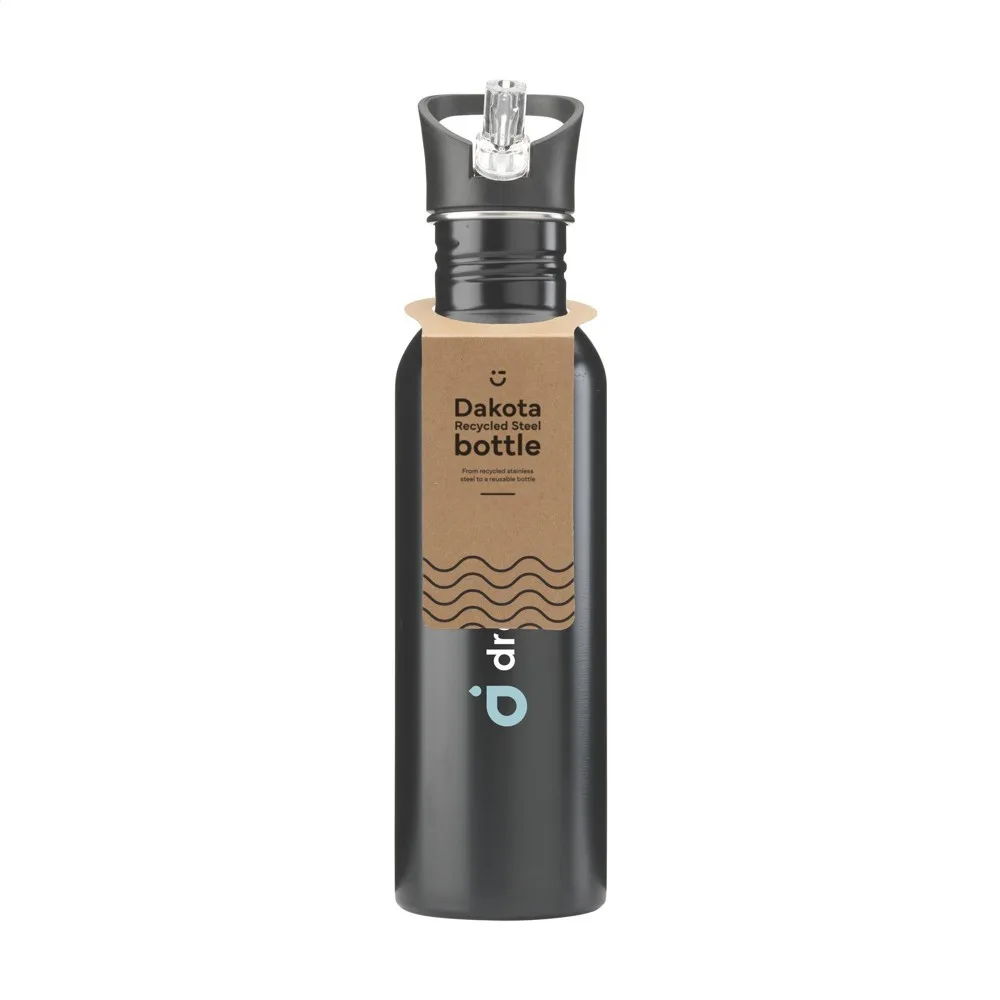 Dakota RCS Recycled Steel Bottle 750 ml zwart - Hidalgo-werbeartikel Dakota RCS Recycled Steel Bottle 750 ml, zwart