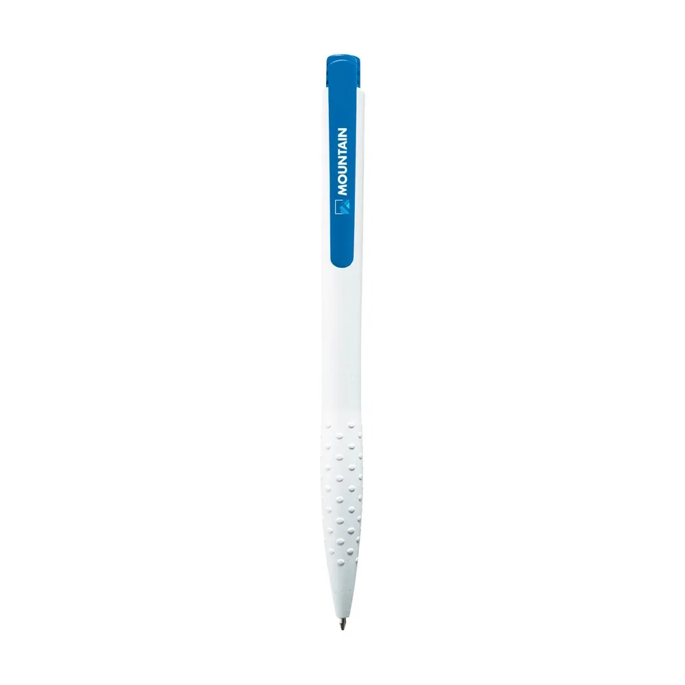 Kugelschreiber Tip bedrucken blau schreibend Gummigriff