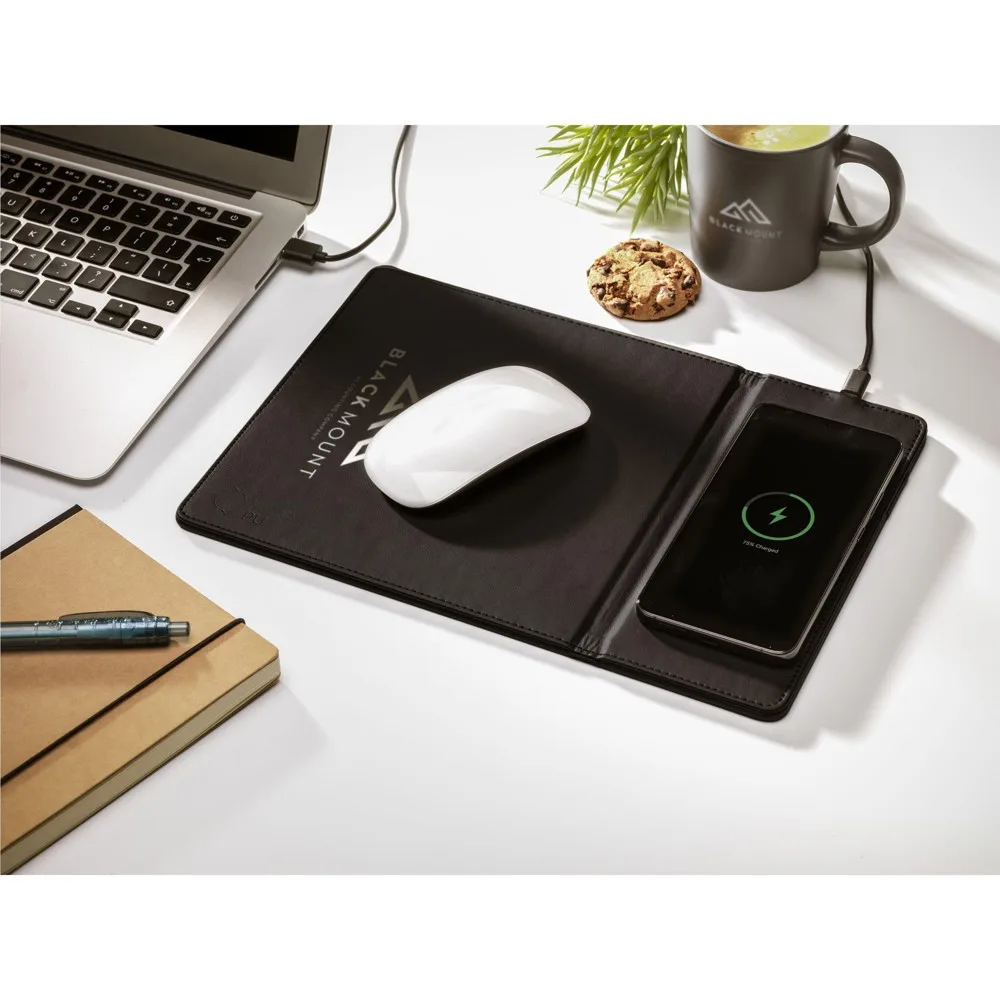 RCS Recycled Wireless Charging Mousepad productfoto 2 - Hidalgo-werbeartikel RCS Recycled Wireless Charging Mousepad — productfoto 2