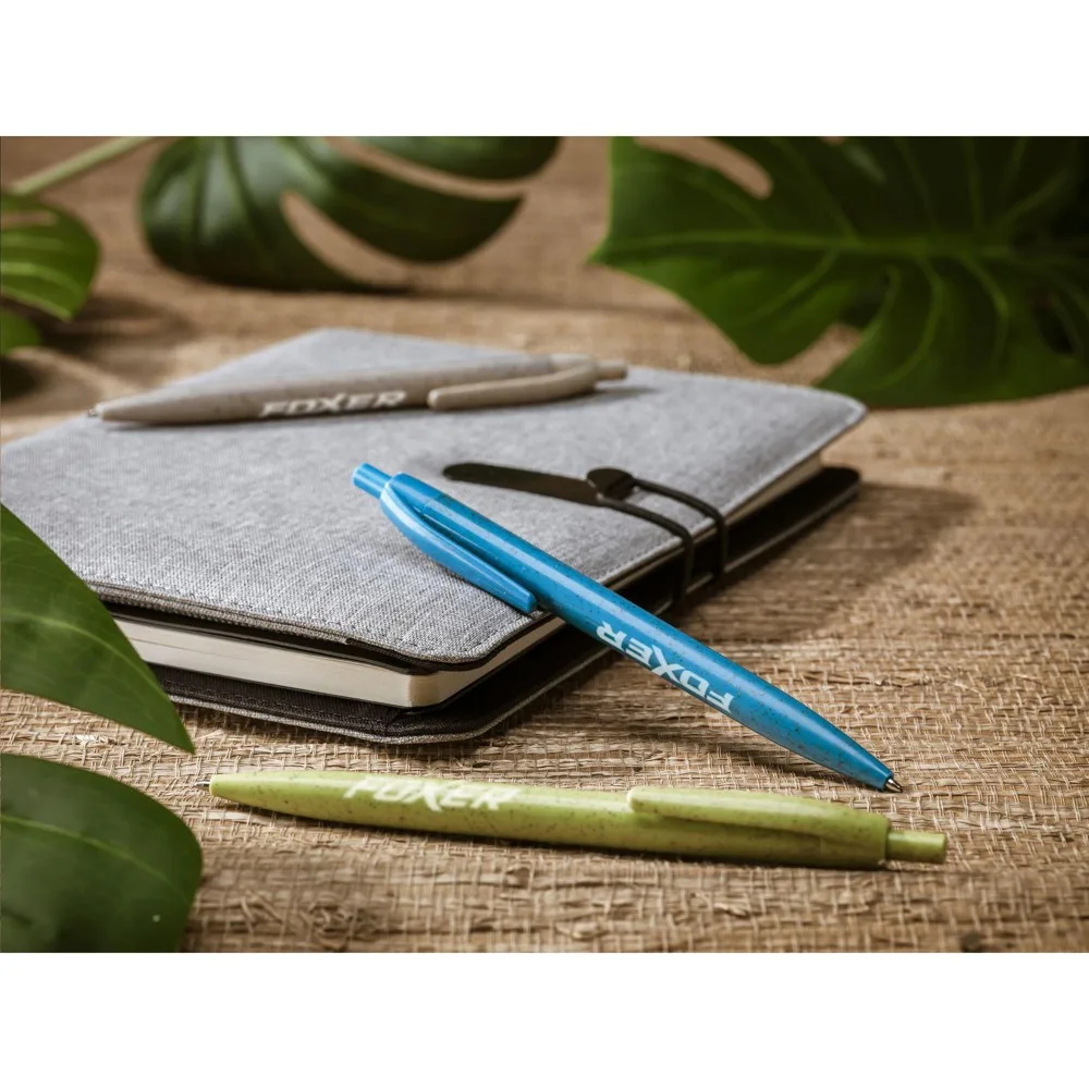 Kugelschreiber Trigo bedrucken Weizenstroh Blau Klein — Produktfoto 2