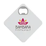Coaster Opener flesopener, wit (± pms white)