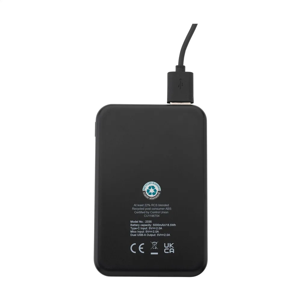 Compact 5000 RCS Recycled ABS Powerbank — productfoto 5