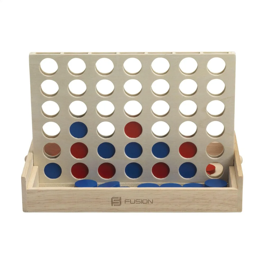 Wooden Four Wins Game Printed FSC Compact Strategy 13x9cm — product photo 3