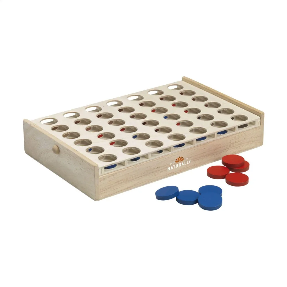 Wooden Four Wins Game Printed FSC Compact Strategy 13x9cm — product photo 4
