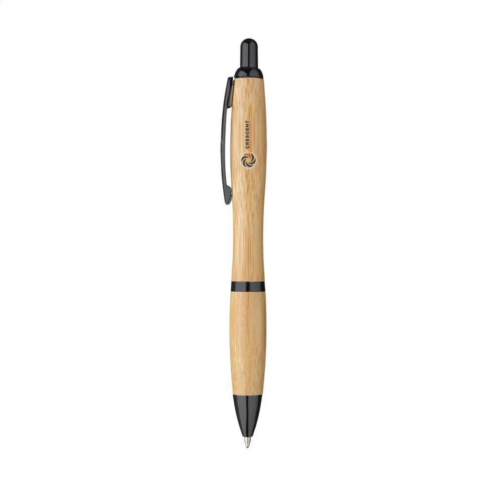 Athos Bamboo pennen zwart ± pms black - Hidalgo-werbeartikel Athos Bamboo pennen, zwart (± pms black)