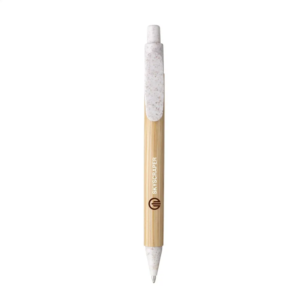 Bamboo Wheat Pen tarwestro pennen wit - Hidalgo-werbeartikel Bamboo Wheat Pen tarwestro pennen, wit