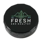 Mini ClicTin pepermuntjes zwart ± pms black - Hidalgo-werbeartikel Mini ClicTin pepermuntjes, zwart (± pms black)