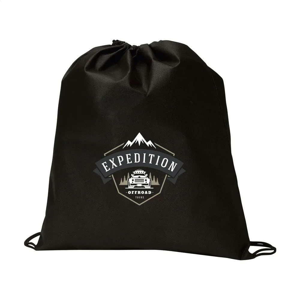 Non-Woven Promobag GRS RPET 80 gm² rugzak zwart ± pms color black c07 pms black 6c - Hidalgo-werbeartikel Non-Woven Promobag GRS RPET (80 g/m²) rugzak, zwart (± pms color: black c07, pms black 6c)