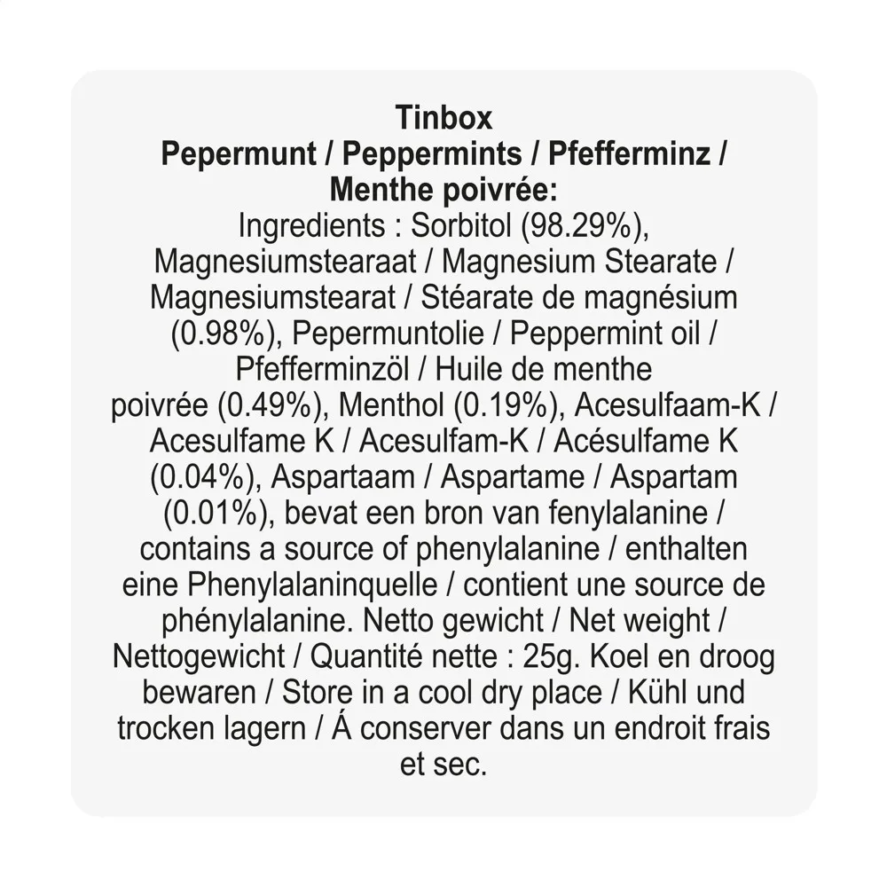 TinBox pepermuntjes productfoto 7 - Hidalgo-werbeartikel TinBox pepermuntjes — productfoto 7