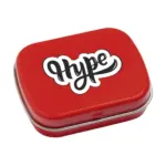 TinBox pepermuntjes rood ± pms 185 - Hidalgo-werbeartikel TinBox pepermuntjes, rood (± pms 185)