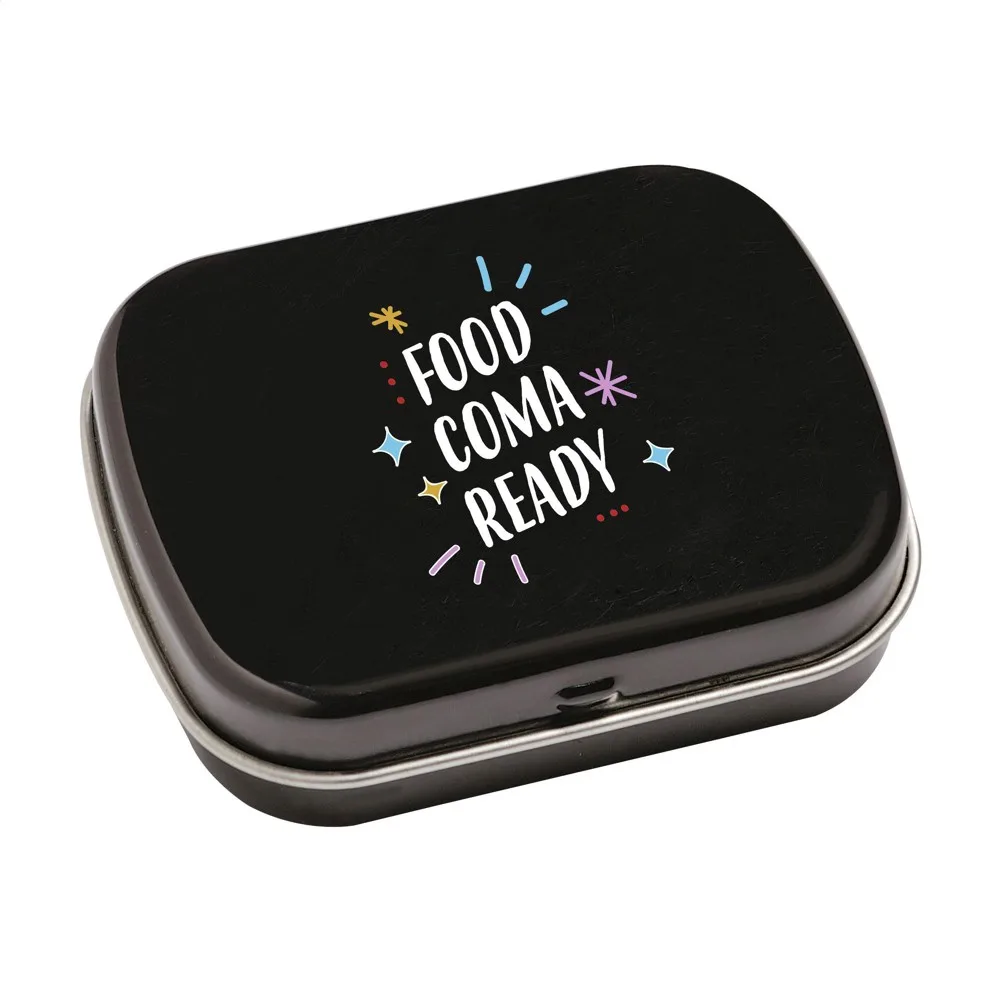 TinBox pepermuntjes zwart ± pms black - Hidalgo-werbeartikel TinBox pepermuntjes, zwart (± pms black)