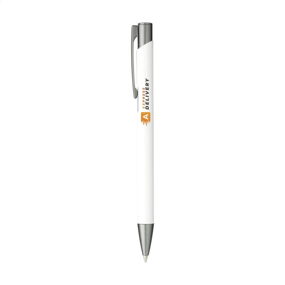 Ebony Soft RCS Recycled Alu SoftTouch Pen wit - Hidalgo-werbeartikel Ebony Soft RCS Recycled Alu SoftTouch Pen, wit