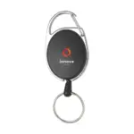 Aspen RollerClip Keychain zwart - Hidalgo-werbeartikel Aspen RollerClip Keychain, zwart