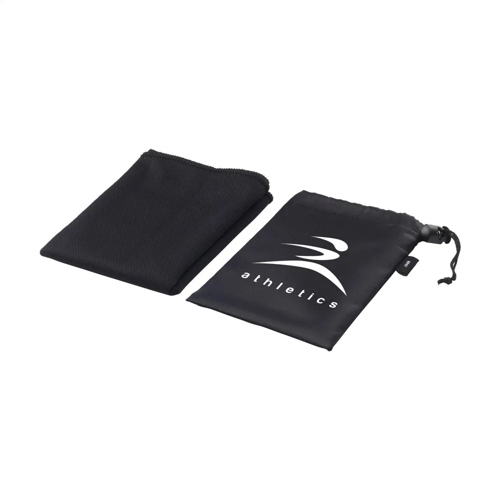 CoolDown GRS RPET koelhanddoek zwart ± pms black - Hidalgo-werbeartikel CoolDown GRS RPET koelhanddoek, zwart (± pms black)