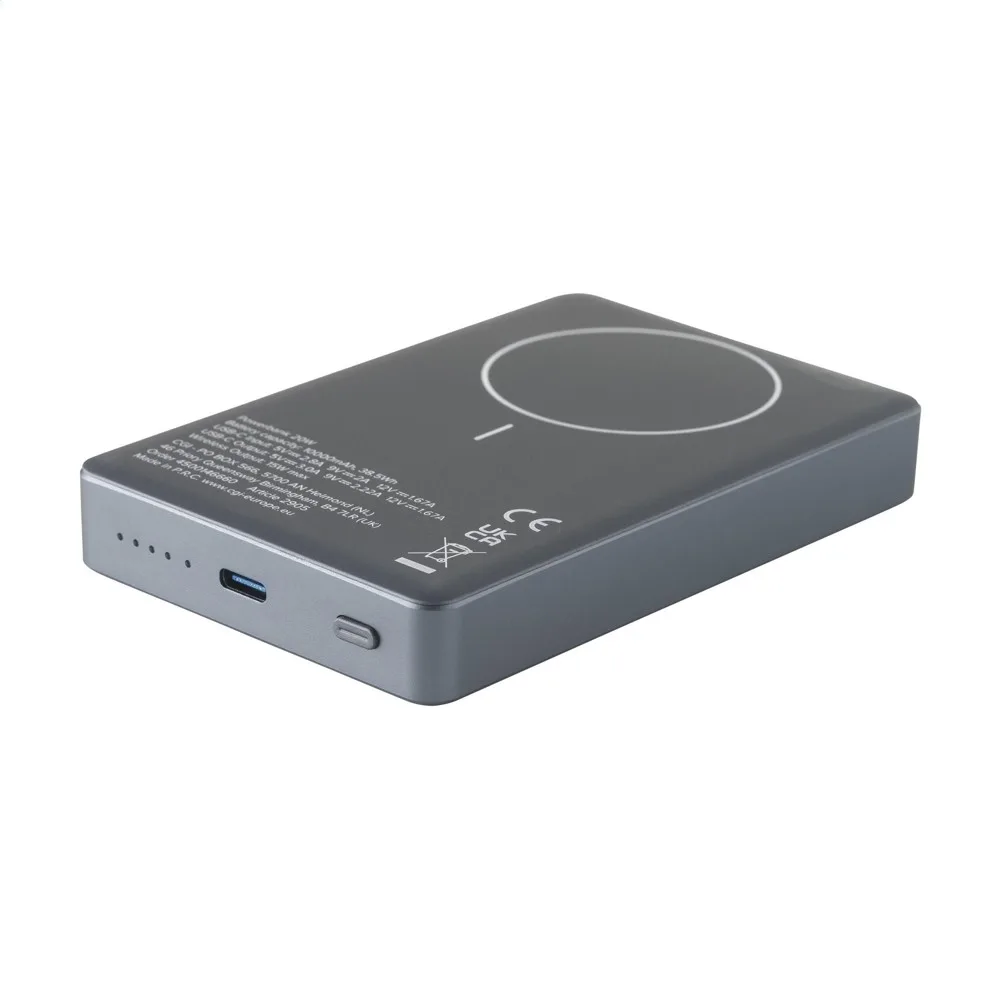 Wireless RCS Recycled Alu Magsafe Powerbank 10000 nordic blue ± pms 5425c - Hidalgo-werbeartikel Wireless RCS Recycled Alu Magsafe Powerbank 10000, nordic blue (± pms 5425c)