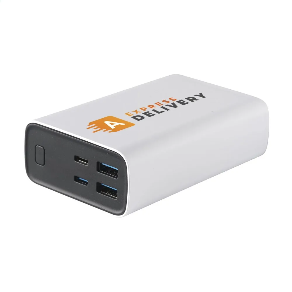 Powerbank RCS Recycled ABS 20000 oplader wit - Hidalgo-werbeartikel Powerbank RCS Recycled ABS 20000 oplader, wit