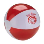 BeachBall Ø 24 cm strandbal witrood ± pms 2347c - Hidalgo-werbeartikel BeachBall Ø 24 cm strandbal, wit/rood (± pms 2347c)