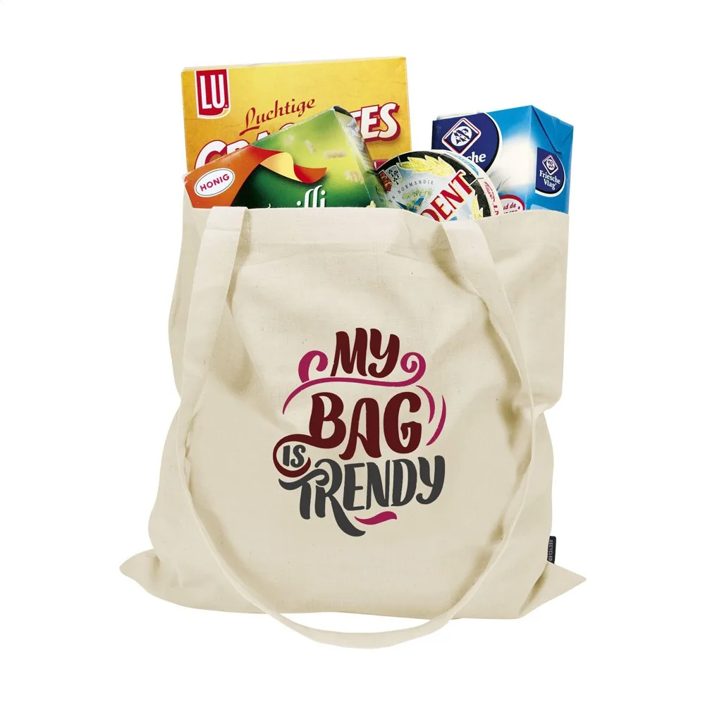 ShoppyBag GRS Recycled Cotton 140 gm² winkeltas productfoto 5 - Katoenendraagtassen ShoppyBag GRS Recycled Cotton (140 g/m²) winkeltas — productfoto 5
