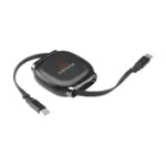 Reelio Retractable RCS R-ABS Charging Cable, zwart