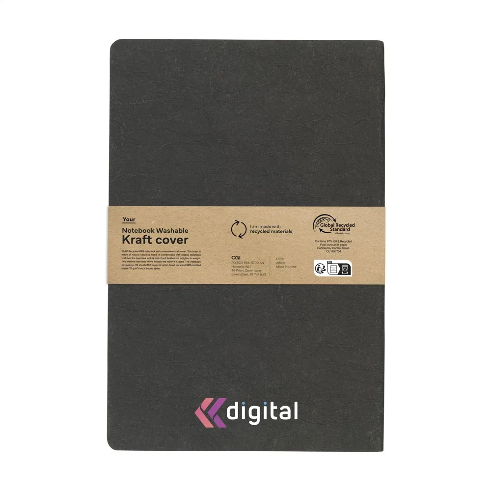 Printed Notebook Lined GRS Recycled Washable Kraft A5 — product photo 8